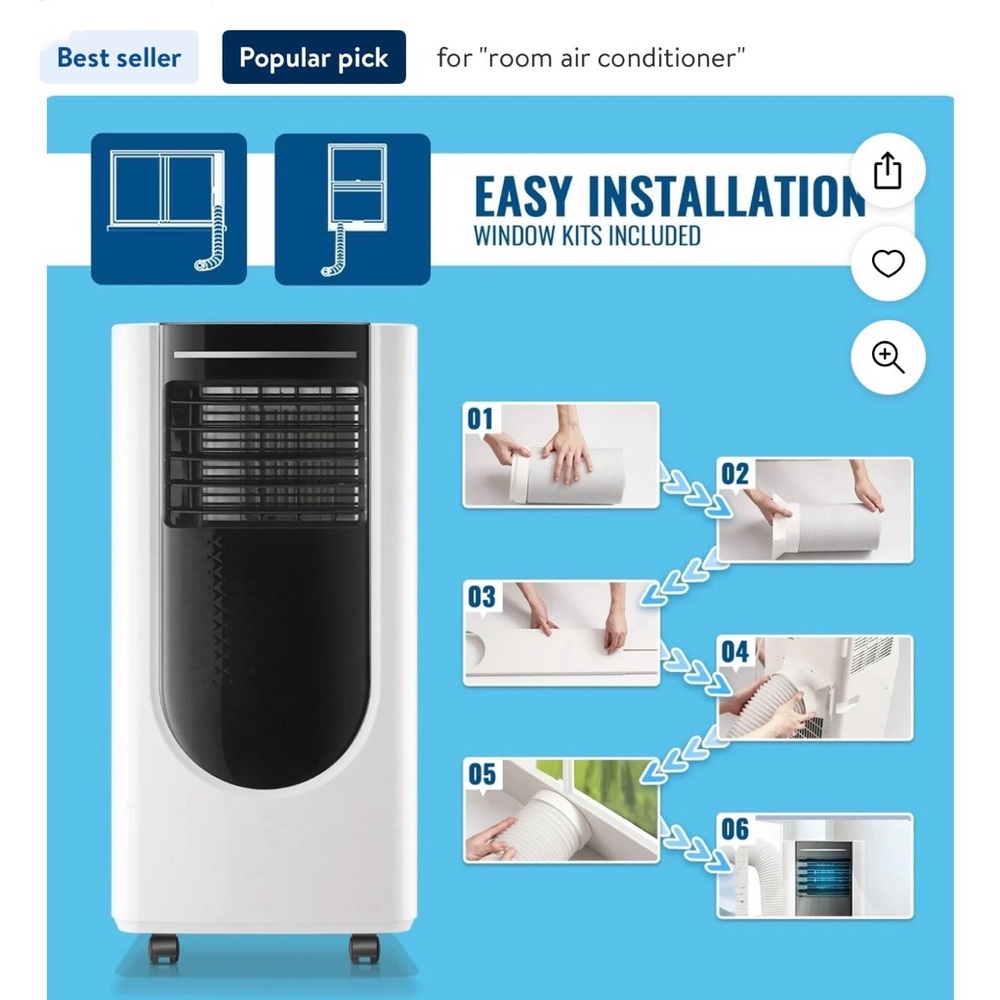 Portable Air Conditioner with Easy Installation - WHITE BNIB